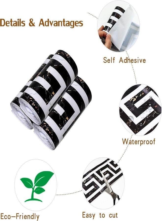 SKOFRI Wallpaper Border Stickers Modern Wall Covering Border Sticker Peel and Stick PVC Border Backsplash Self-Adhesive Border Decorative Tile Stickers Kitchen Cabinet Toilet Border(10M*10CM) - Image 2